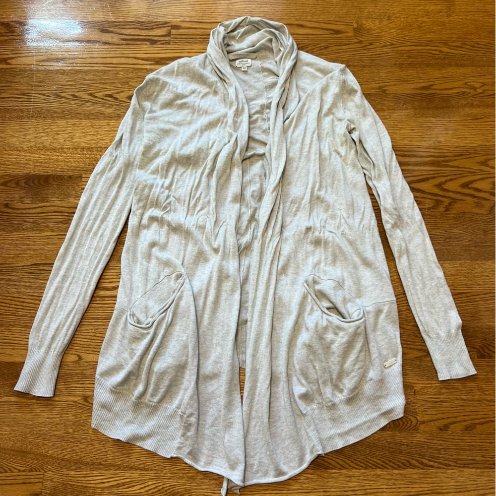 Aritzia Wilfred Cream Grey Cardigan